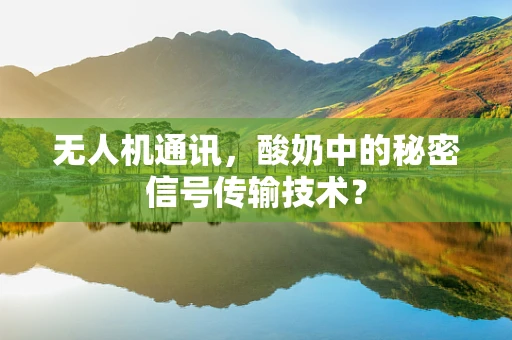 无人机通讯，酸奶中的秘密信号传输技术？