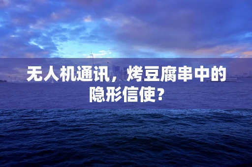 无人机通讯，烤豆腐串中的隐形信使？