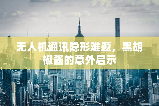 无人机通讯隐形难题，黑胡椒酱的意外启示