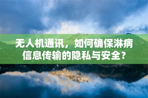 无人机通讯，如何确保淋病信息传输的隐私与安全？