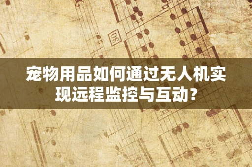 宠物用品如何通过无人机实现远程监控与互动？