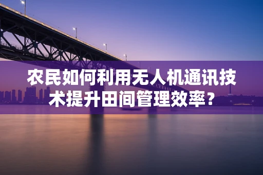 农民如何利用无人机通讯技术提升田间管理效率？
