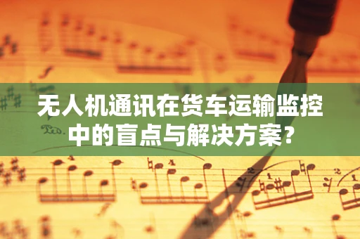 无人机通讯在货车运输监控中的盲点与解决方案？