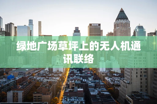 绿地广场草坪上的无人机通讯联络