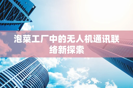 泡菜工厂中的无人机通讯联络新探索