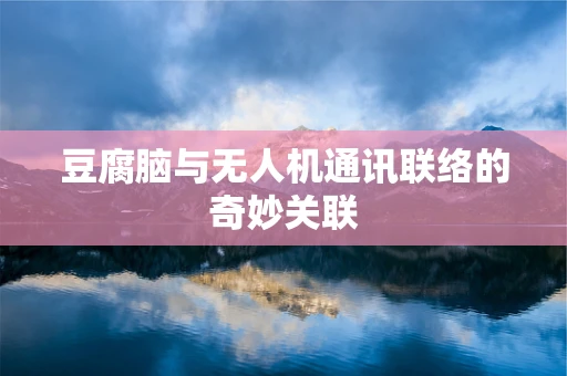豆腐脑与无人机通讯联络的奇妙关联