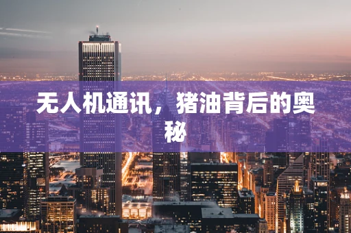 无人机通讯，猪油背后的奥秘