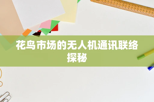 花鸟市场的无人机通讯联络探秘