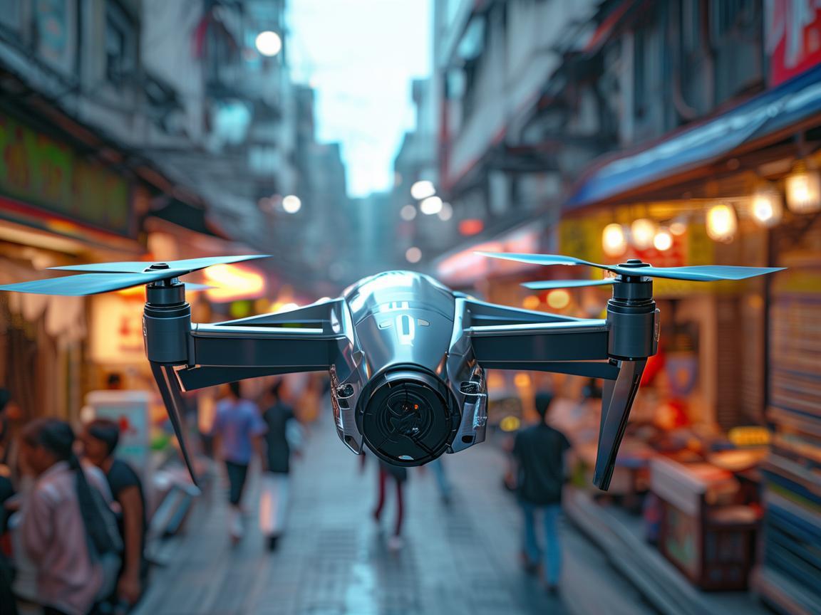 步行街无人机通讯联络,科技与生活的交融