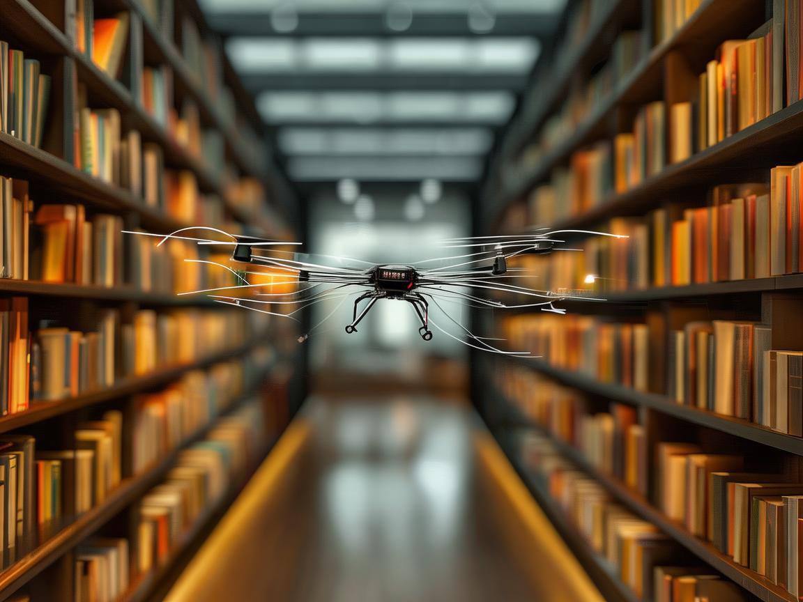 无人机穿梭书店书架间的通讯奥秘
