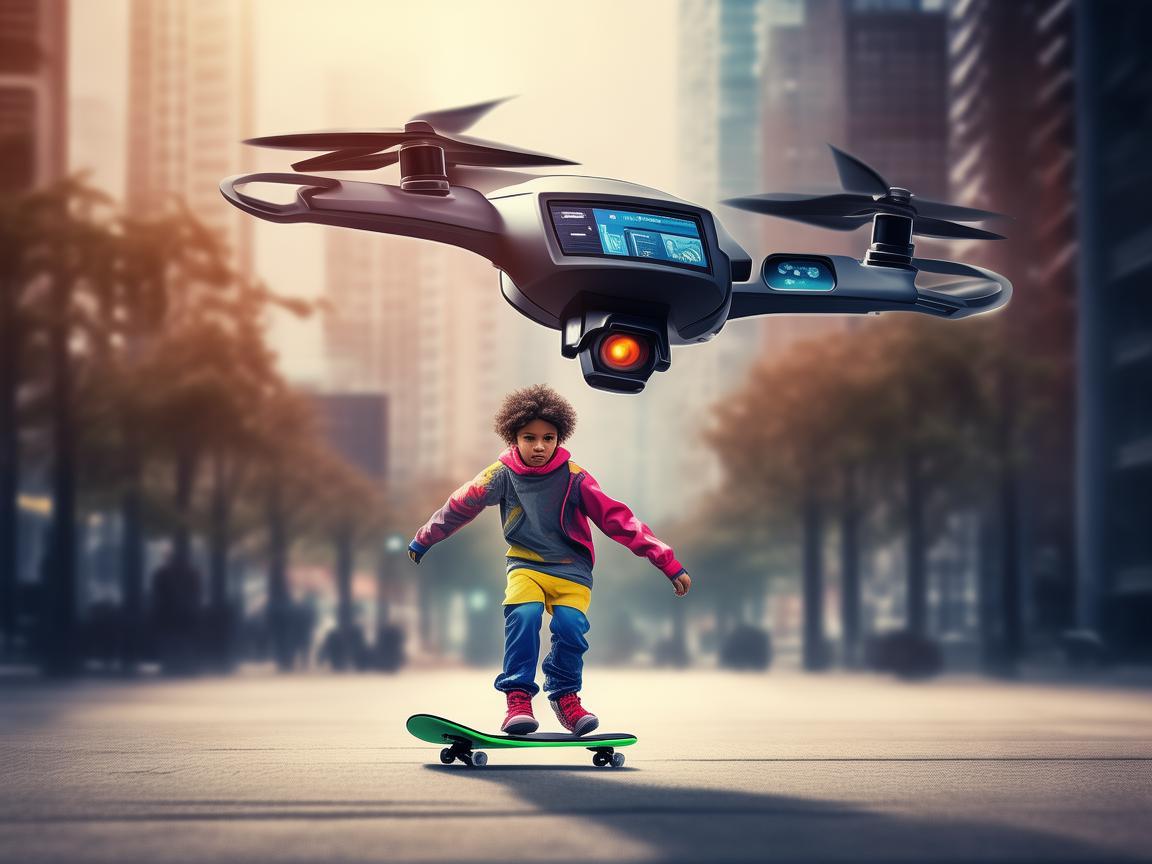 滑板与无人机,空中通讯新玩法 滑板与无人机,空中通讯新玩法