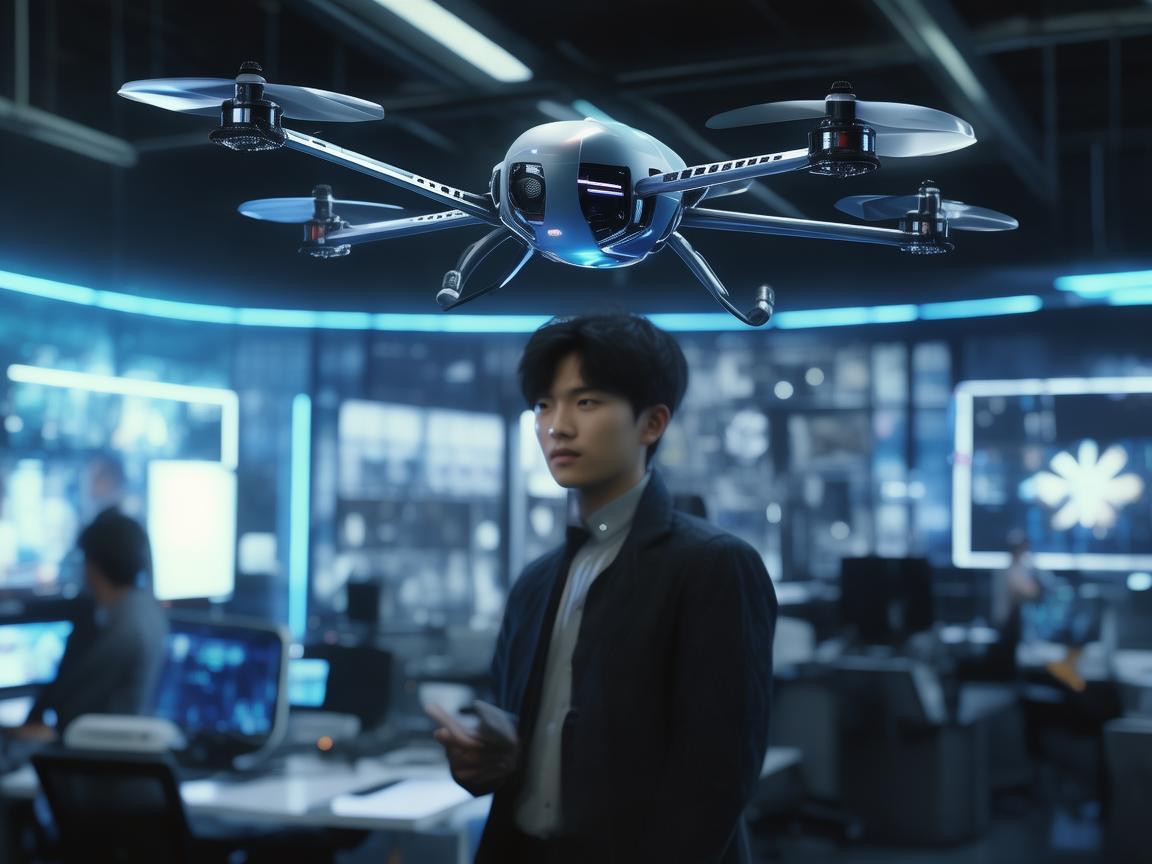 团支书与无人机通讯联络，科技助力团支部工作新飞跃