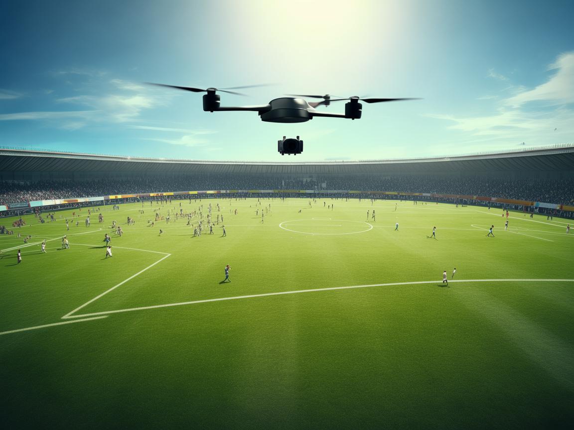 足球场无人机通讯联络,空中视角下的绿茵激战 足球场无人机通讯联络,空中视角下的绿茵激战